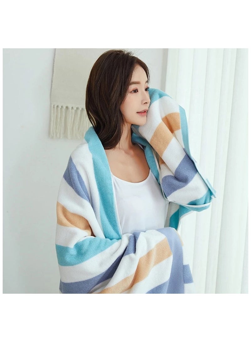 Bath Towel Beach Towel Large Thick Cotton Bath Sheets  Swimming Pool Towels Absorbent 35x71 inch（90x180 cm） (Light Blue)