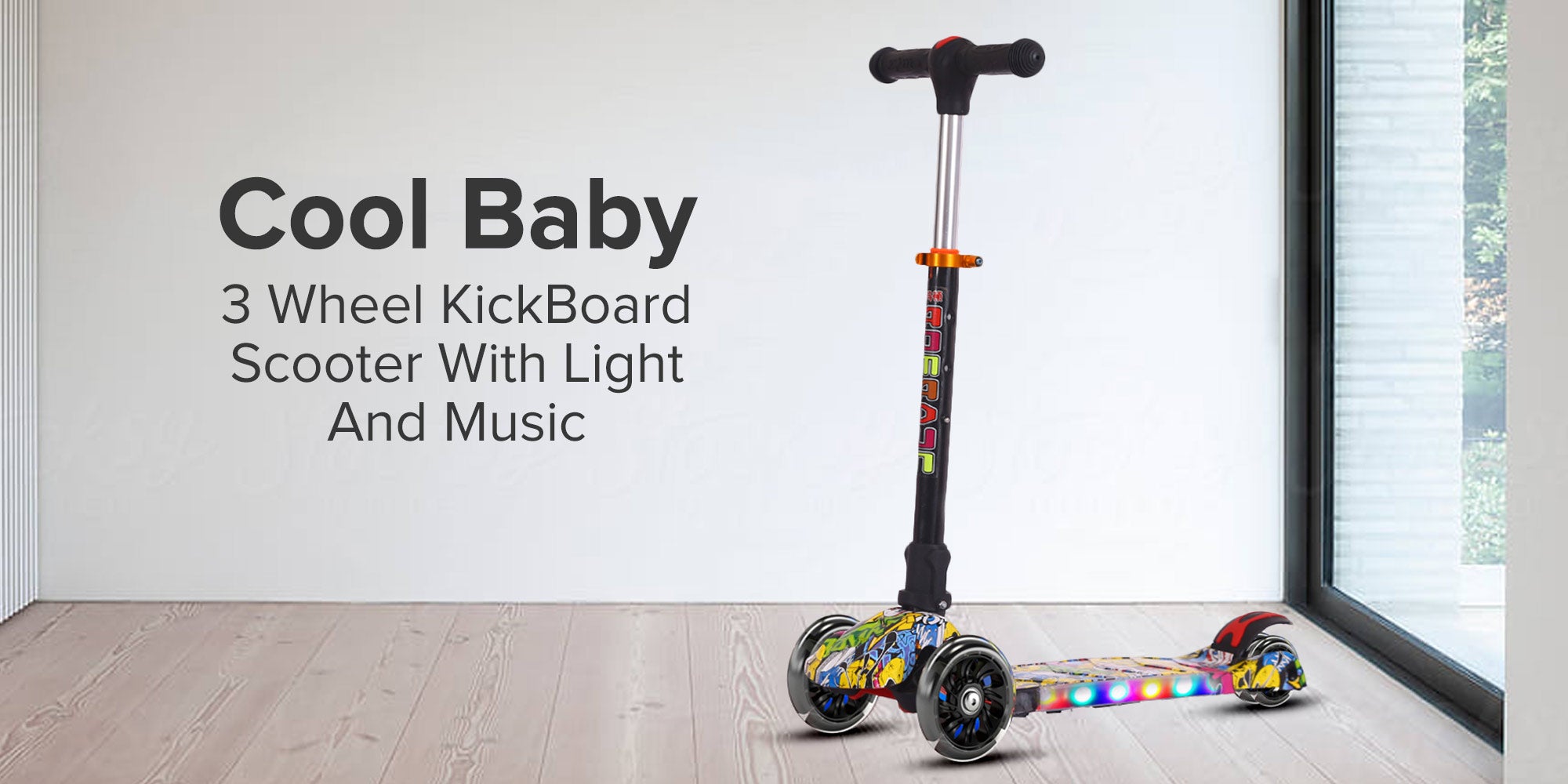 Adjustable Handle Kick Scooter Multicolour