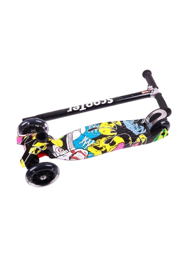 3-Wheel Adjustable Height Folding Kick Scooter Multicolour