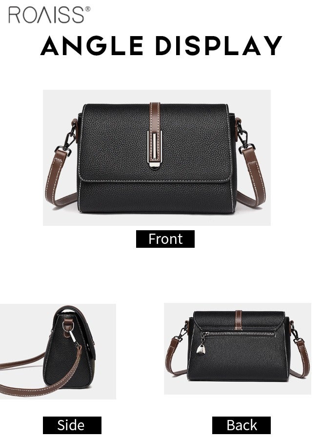 Fashionable Casual Flip Crossbody Bag Women'S Daily Commuting Pu Leather Material Adjustable Strap Shoulder Bag