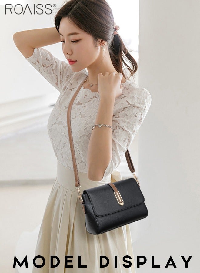 Fashionable Casual Flip Crossbody Bag Women'S Daily Commuting Pu Leather Material Adjustable Strap Shoulder Bag