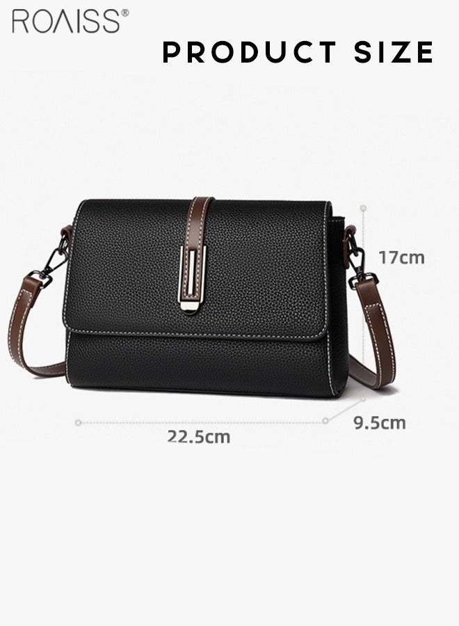 Fashionable Casual Flip Crossbody Bag Women'S Daily Commuting Pu Leather Material Adjustable Strap Shoulder Bag