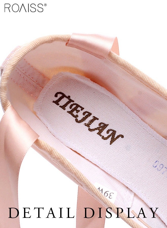 Professional Ballet Pointe Shoes Girls Ballerina Ballet Pointe Shoes Women Satin Canvas Ballet Shoes For Dancing