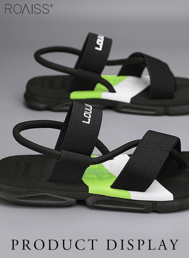 Fashionable Casual Flat Sandals Men'S Daily Commuting Beach Elastic Strap Flip-Toe Sports Sandals