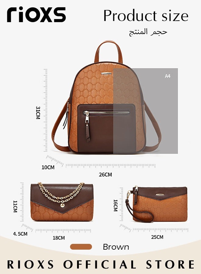 3 Pcs Shoulder Backpack Mother And Son Bag Shoulder Bag Sets Women's Tote Bags Simple Handbags Large Capacity Satchel Purses