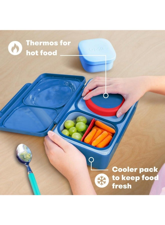 OmieBox Up Bento Box with Insulated Thermos & Ice Pack, Cosmic Blue