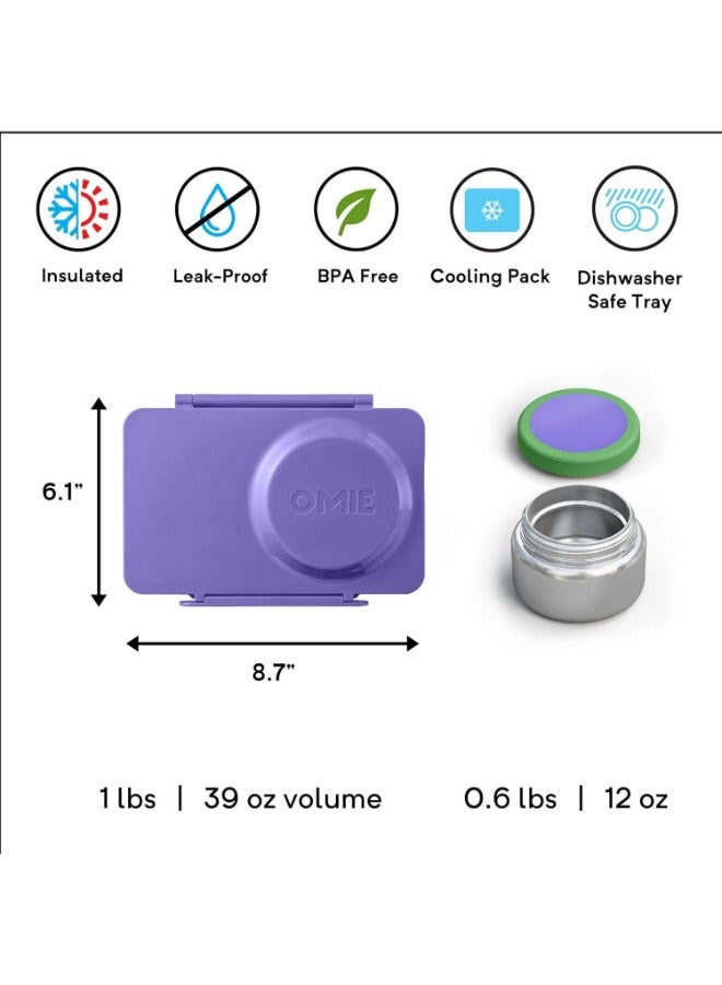 OmieBox Up Bento Box with Insulated Thermos & Ice Pack, Teal Green