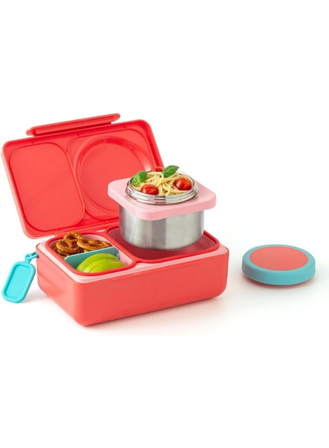 OmieBox Up Bento Box with Insulated Thermos & Ice Pack, Cherry Pink