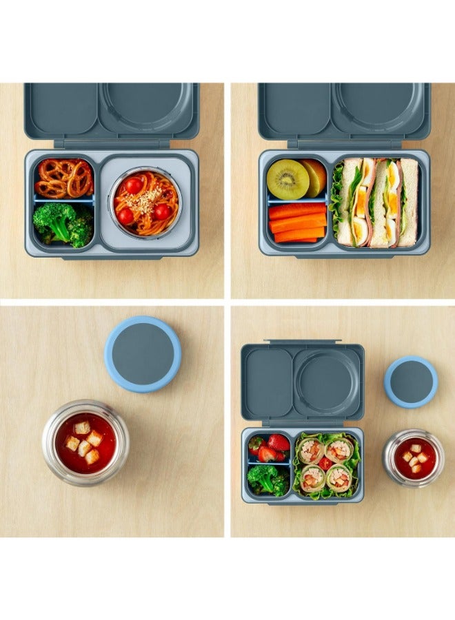 OmieBox Up Bento Box with Insulated Thermos & Ice Pack, Graphite