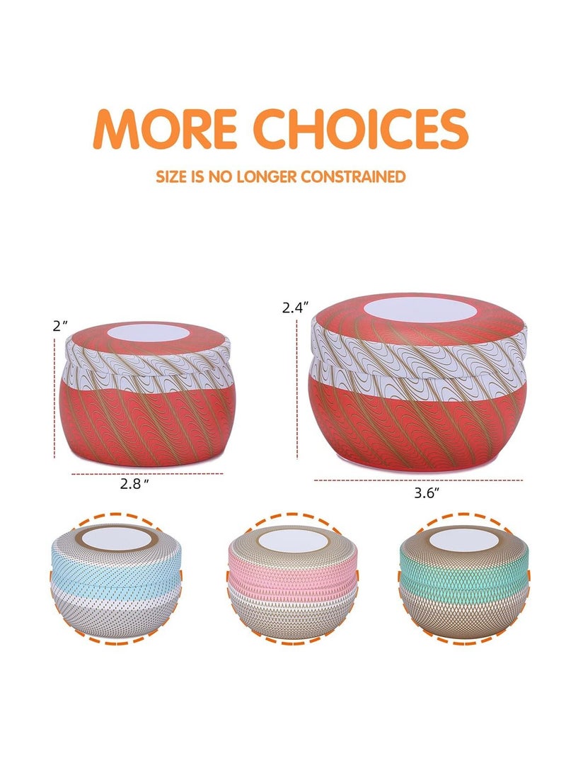 24 Pcs Candle Tins with Lids DIY Round Containers for Making Metal Storage Arts Crafts 4 Color 12 8oz and 4oz