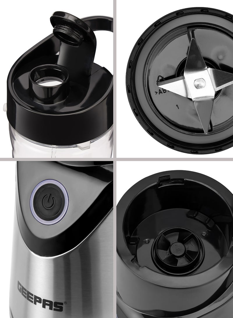 Personal Blender | Stainless Steel Blade - Safety Lock, 570ml & 400ml BPA-Free Tritan Jar, Multi- Safe Protection, Abs Plastic Housing 500 W GSB44075 Black