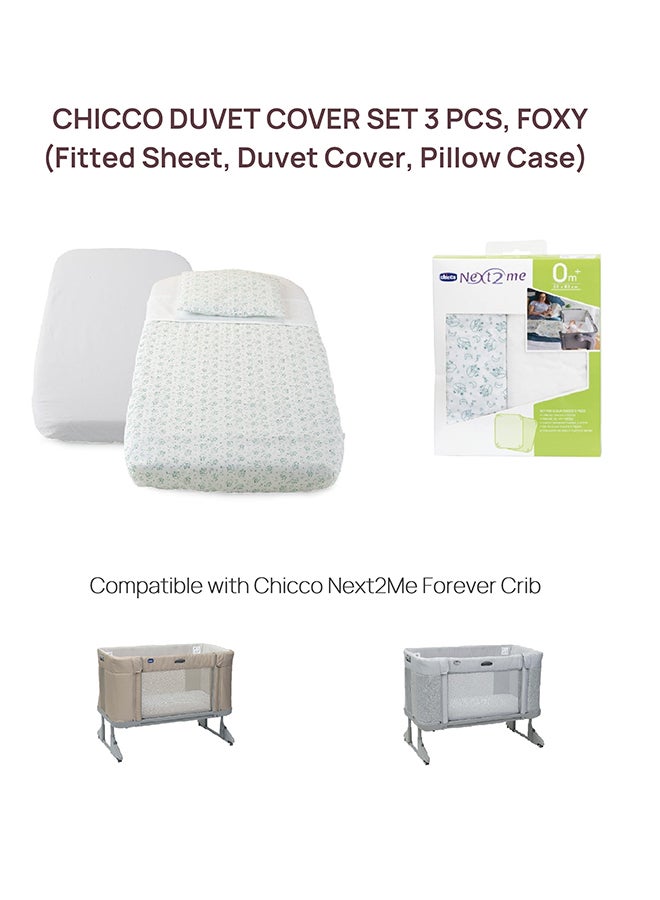 Duvet Cover Set 3 Pcs (Fitted Sheet, Duvet Cover, Pillow Case) For Next2Me Forever, Foxy