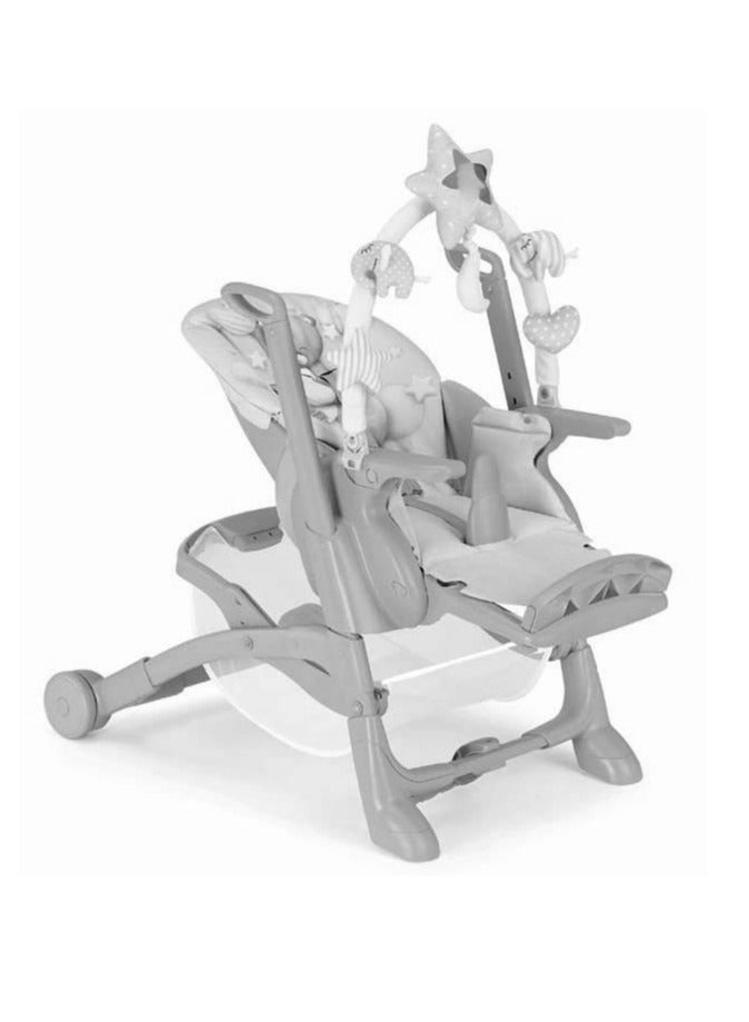 Cam - Istante High Chair With Toy Bar -Gray 262 - Highchair Made In Italy, Perfect For Mealtimes, Playtimes And Naps, From 0 To 36 Months, Compact Folding With Support Stand, Rear Castorsm Safe