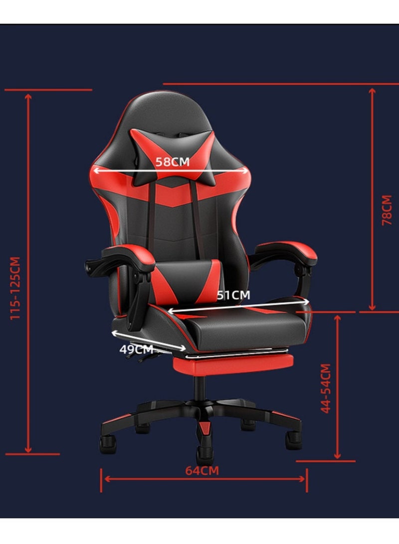 Gaming Chair with Footrest, Racing Gaming Chair, Computer Gamer Chair Ergonomic Game Chair with Adjustable Headrest and Lumbar Support