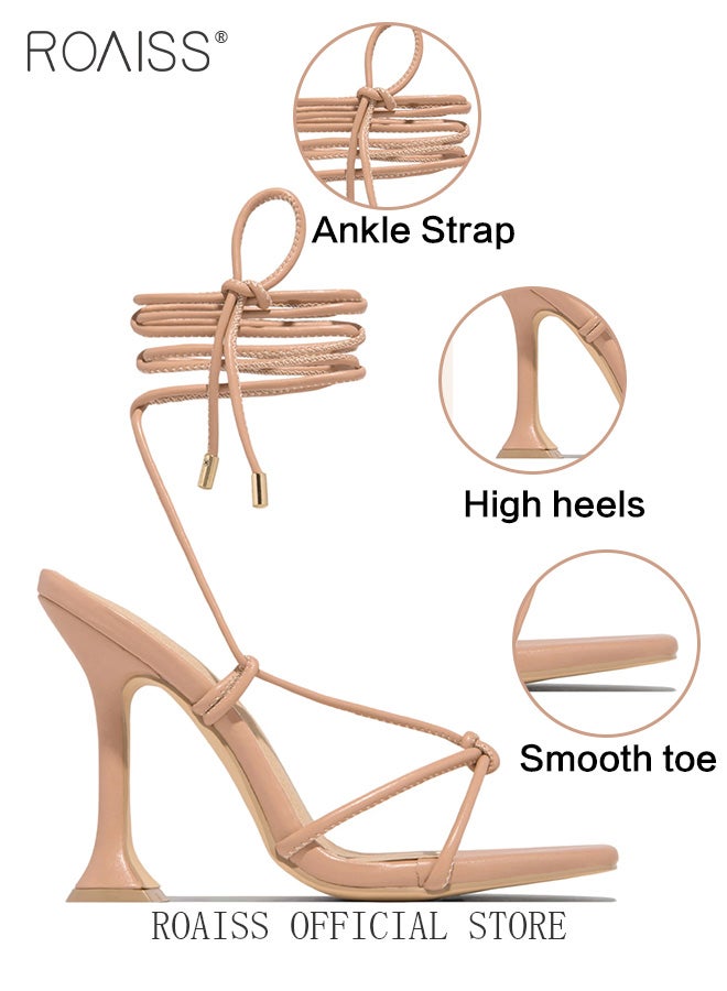 Women Square Toe High Heels Strappy Design for an Elegant and Charming Look Ergonomic Footbed with Arch Support for Comfortable Wear Sleek and Stylish Stiletto Heels Perfect for Evening Events