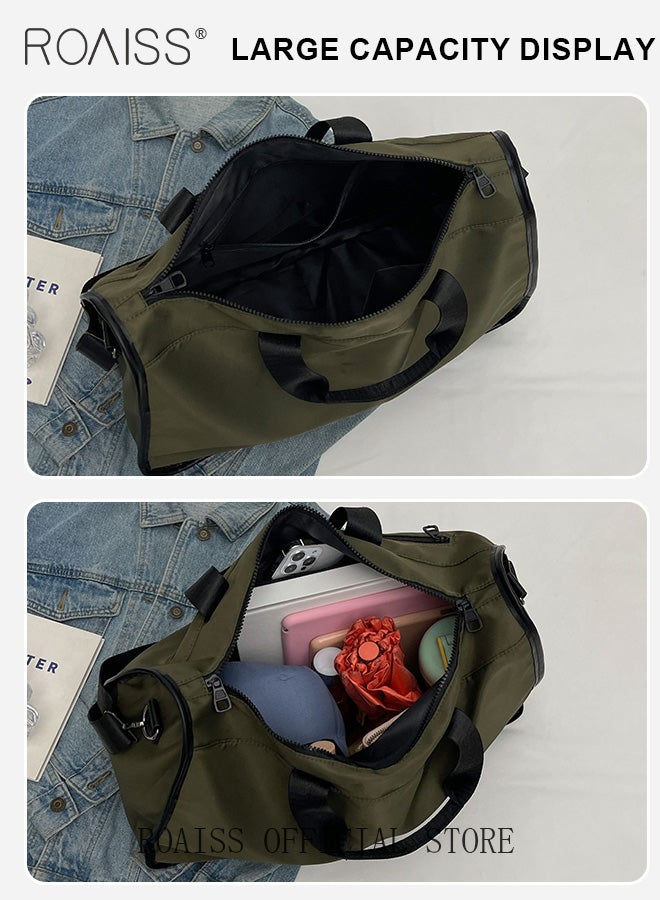 Unisex Multifunctional Fitness Bag Large Capacity Ideal for Short Trips Dry and Wet Separation Scientific Compartmentalization Versatile Travel Duffel Carry On Luggage with Frog Pendant