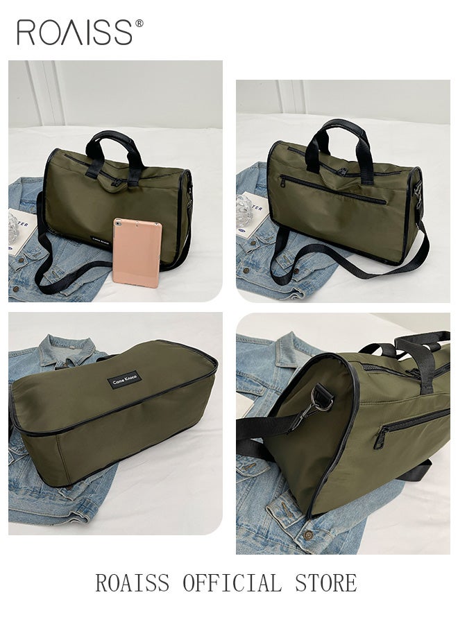 Unisex Multifunctional Fitness Bag Large Capacity Ideal for Short Trips Dry and Wet Separation Scientific Compartmentalization Versatile Travel Duffel Carry On Luggage with Frog Pendant