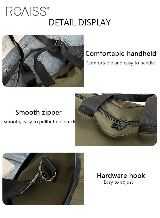 Unisex Multifunctional Fitness Bag Large Capacity Ideal for Short Trips Dry and Wet Separation Scientific Compartmentalization Versatile Travel Duffel Carry On Luggage with Frog Pendant