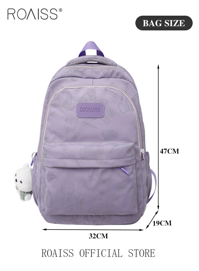 Unisex Multifunctional Backpack Large Capacity Schoolbag with Multiple Pockets for Organized Storage Scientifically Divided Compartments Trendy and Stylish Pattern Print for Girl