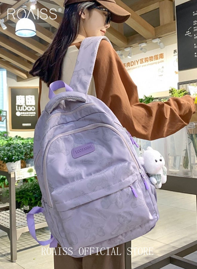 Unisex Multifunctional Backpack Large Capacity Schoolbag with Multiple Pockets for Organized Storage Scientifically Divided Compartments Trendy and Stylish Pattern Print for Girl