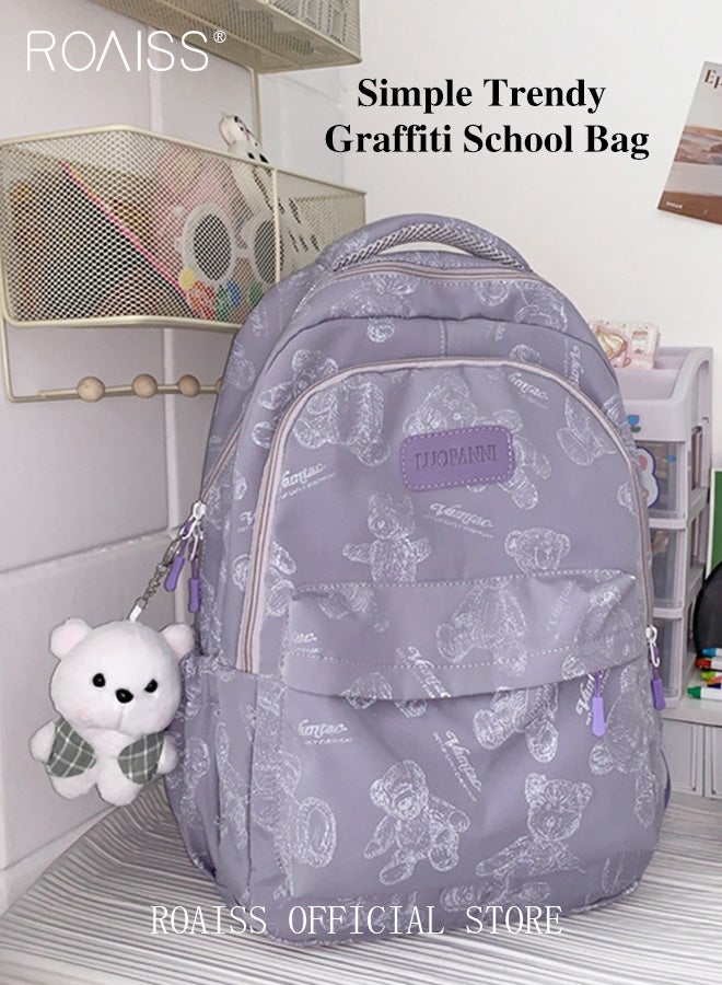 Unisex Multifunctional Backpack Large Capacity Schoolbag with Multiple Pockets for Organized Storage Scientifically Divided Compartments Trendy and Stylish Pattern Print for Girl