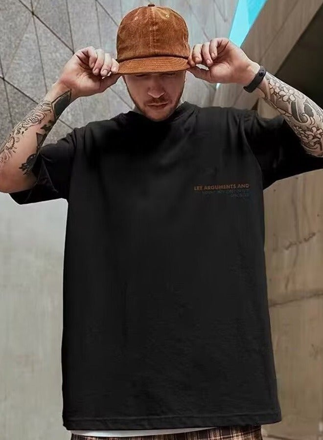 2 Pack Summer New Fashion Men's Large Size Short-Sleeved T-Shirt Creative Bear Print Cotton Casual Loose Round Neck Tops