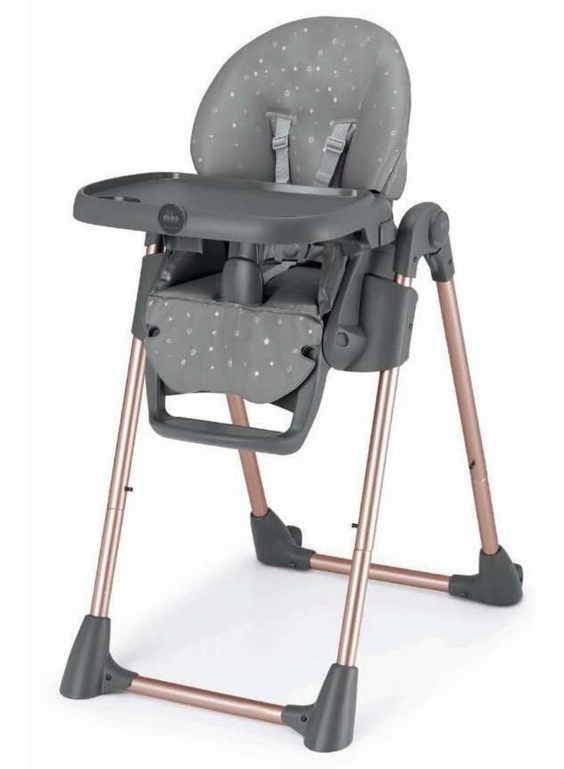 Cam - Pappananna Icon High Chair - Gray - Feeding Chair For Baby, Ultra Modern  High Chair, From 6 Months To 15 Kg, Soft Padding, 5-Point Safety Harness, Rear Castors, Super Compact.Made In Italy