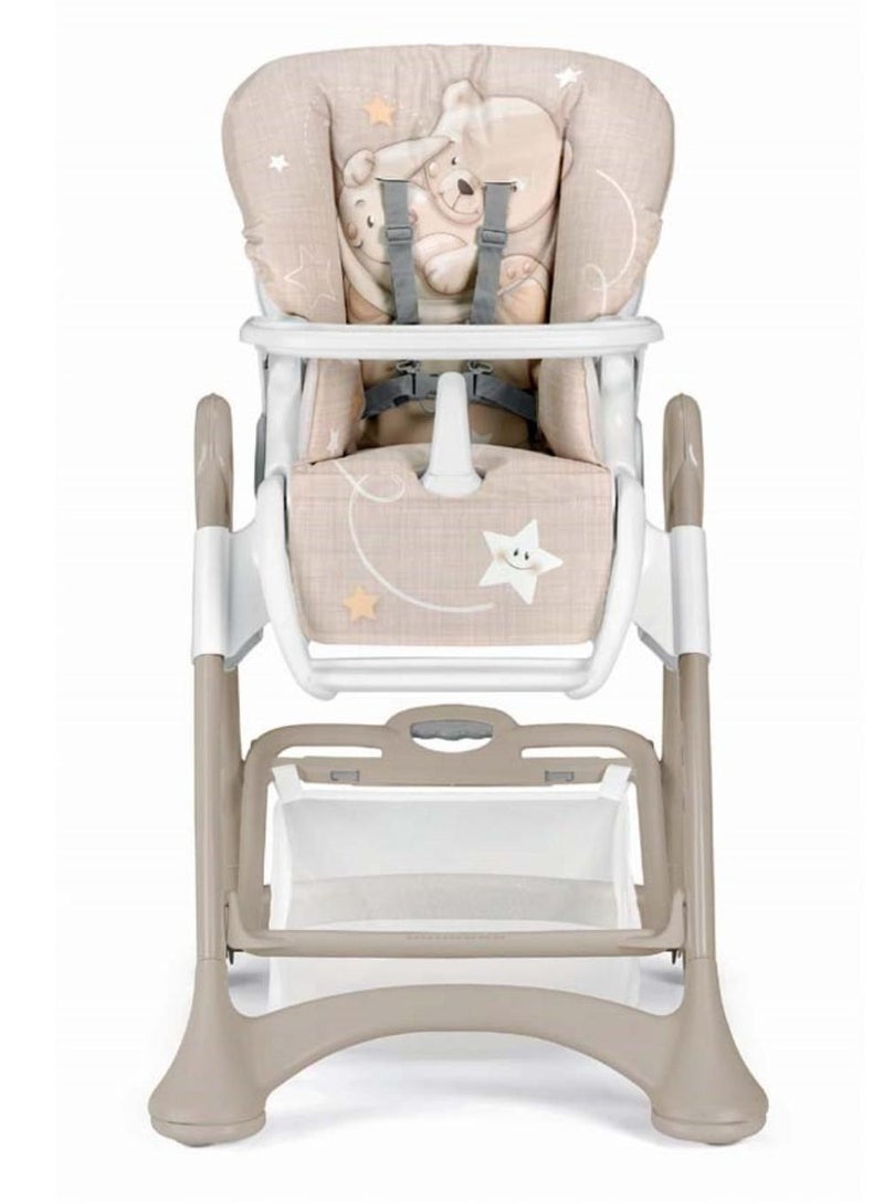 Cam Baby High Chair Mini Plus, Bubble Bear,  Feeding Chair,  Removable Tray, 0 To 36 Months, Made In Italy, Comfortable, Soft Padding, Easy To Clean, 6 Heights, 3 Backrest Reclining Positions