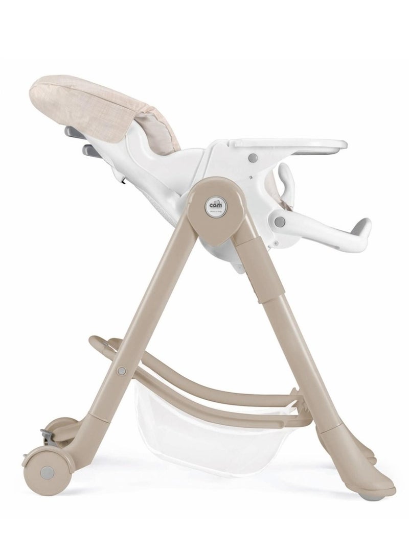 Cam Baby High Chair Mini Plus, Bubble Bear,  Feeding Chair,  Removable Tray, 0 To 36 Months, Made In Italy, Comfortable, Soft Padding, Easy To Clean, 6 Heights, 3 Backrest Reclining Positions