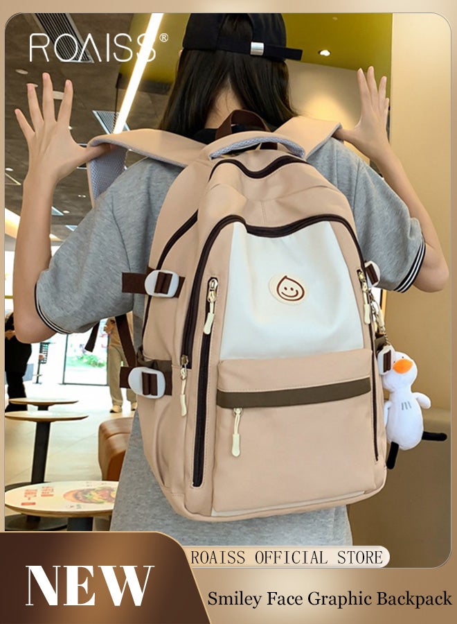 Unisex Multifunctional Backpack Student Backpack for Girl Large Capacity with Multiple Pockets for Organized Storage Scientifically Divided Compartments Trendy and Stylish Pattern Print Suitable for Work School or Short Trips