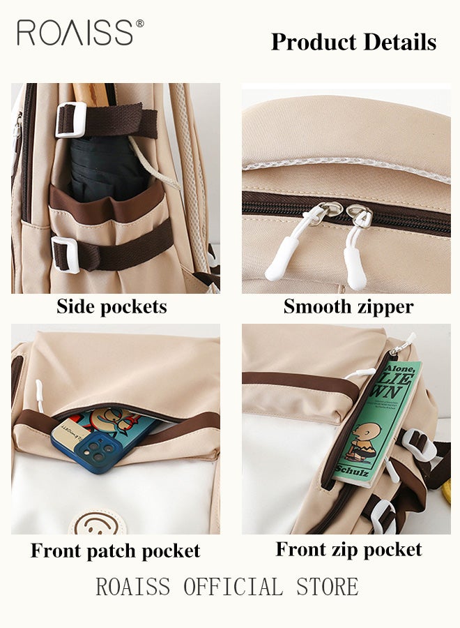 Unisex Multifunctional Backpack Student Backpack for Girl Large Capacity with Multiple Pockets for Organized Storage Scientifically Divided Compartments Trendy and Stylish Pattern Print Suitable for Work School or Short Trips