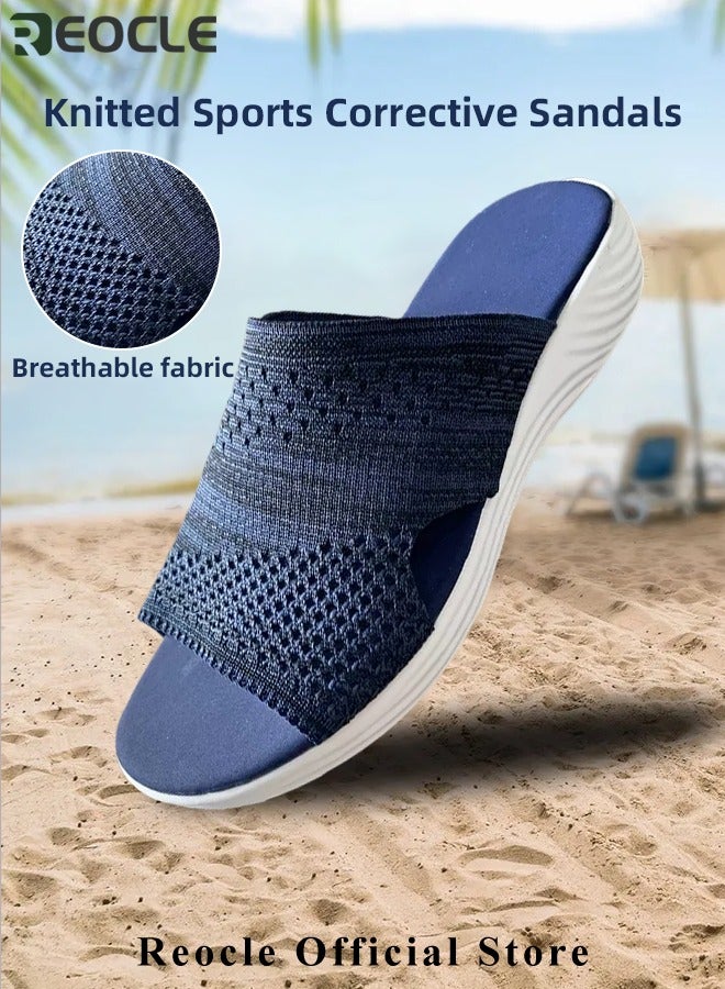 Women's Platform Sandals Stretch Orthopedic Sandals Open Toe Breathable Platform Shoes Beach Slippers Washable Slippers Comfort Walking Wedges
