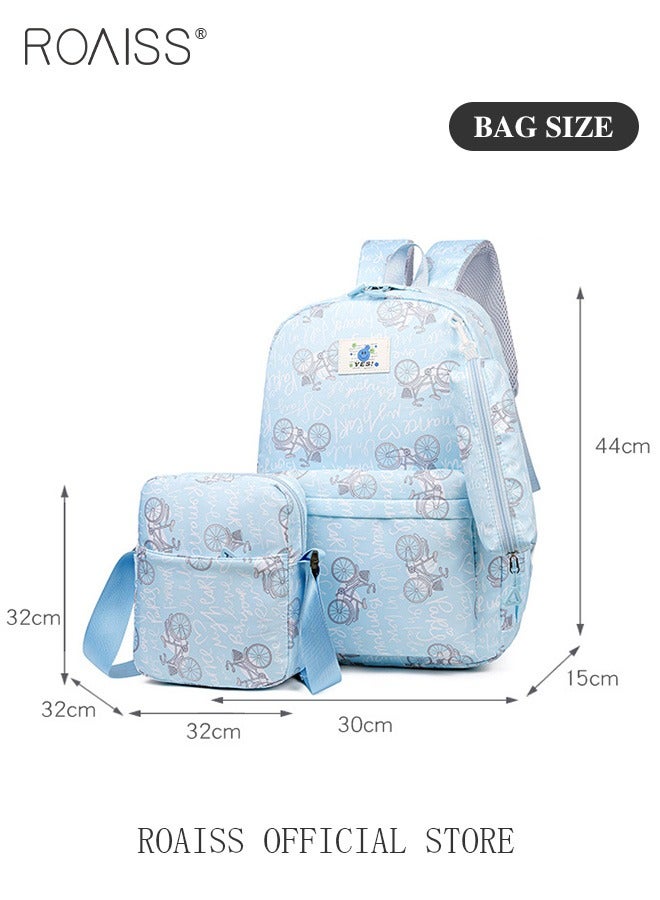 3 Piece Backpack Set In the Same Color Large Capacity Design with Stylish Pattern Print Practical Backpack Combination for Students Including Backpack Crossbody Bag Pencil Case