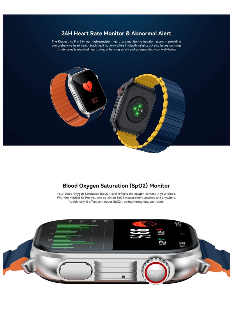 Kieslect Calling Watch Ks Pro - Silver , dual strap