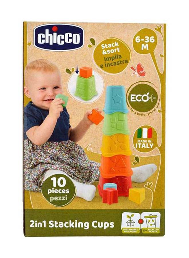 Eco+ 2In1 Stacking Cups Sorter & Stacking Toy 6-36M