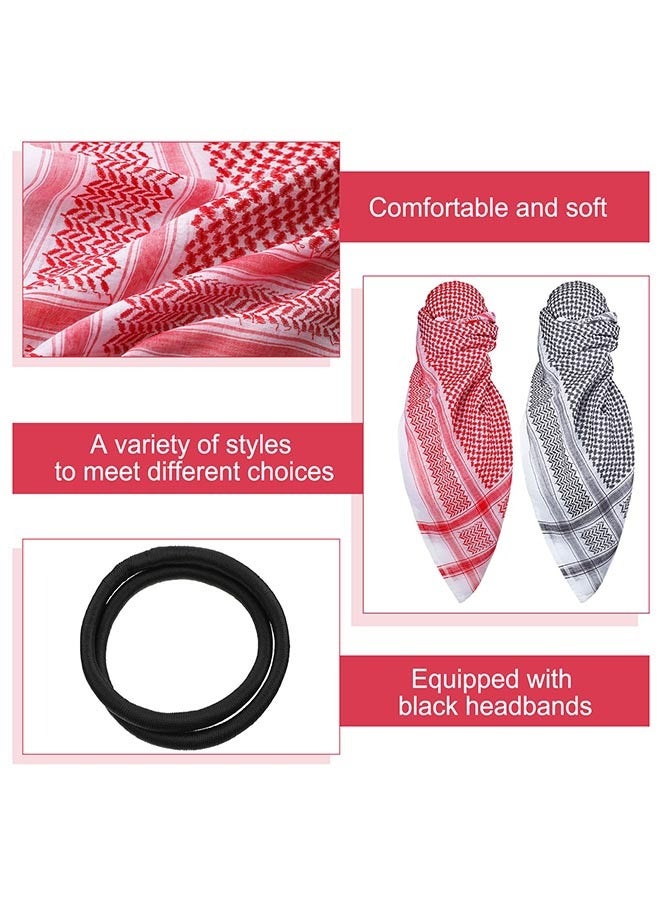 Arab Head Scarf with Lgal Aqel Rope 4 Piece Mens Middle East Desert Shemagh Wrap Arab Costume