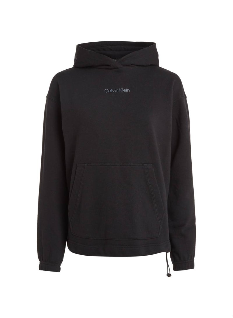 Women's Cotton Terry Hoodie, Black