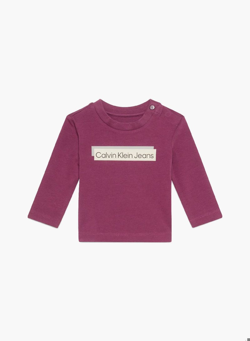 Calvin Klein Jeans Baby's T-Shirt - Long Sleeves - Newborn - Cotton , Red