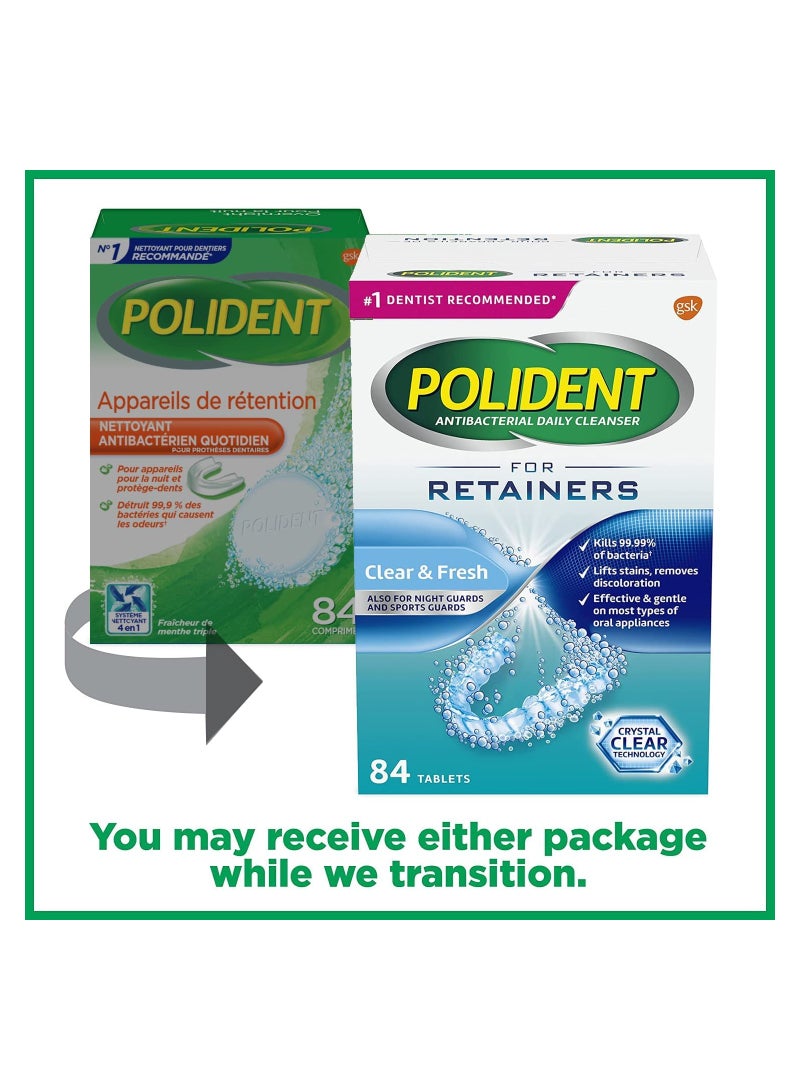 Polident Retainer Cleanser Triple Mint 84 Tablets