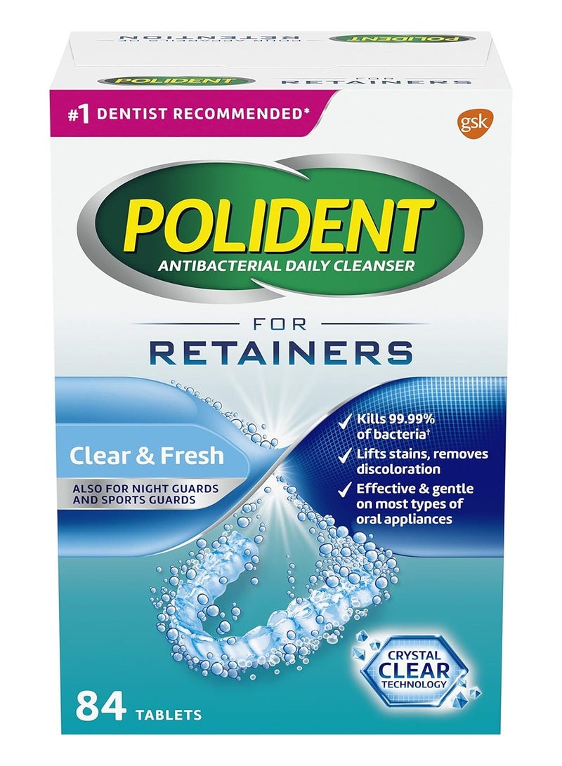 Polident Retainer Cleanser Triple Mint 84 Tablets