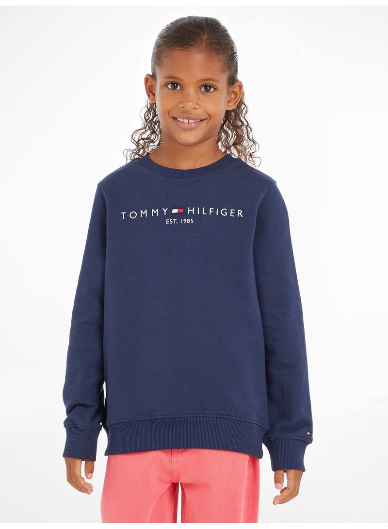 Kids' Essential Logo Sweatshirt, Navy