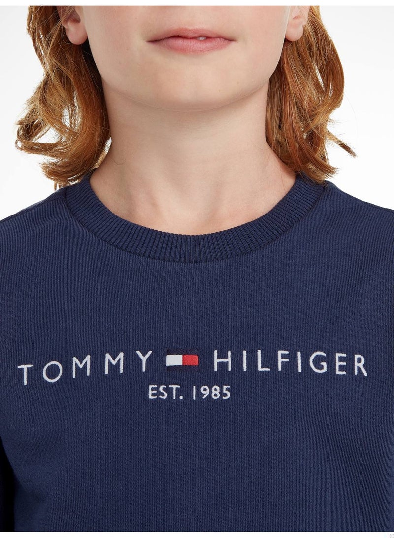 Kids' Essential Logo Sweatshirt, Navy