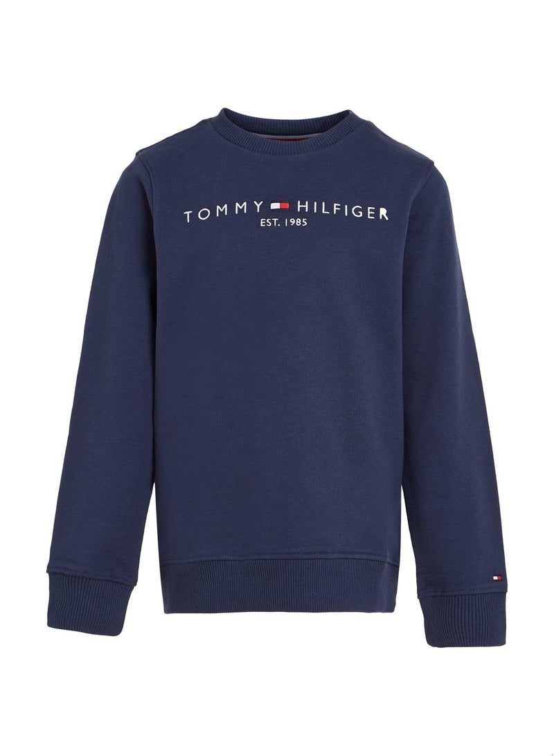 Kids' Essential Logo Sweatshirt, Navy