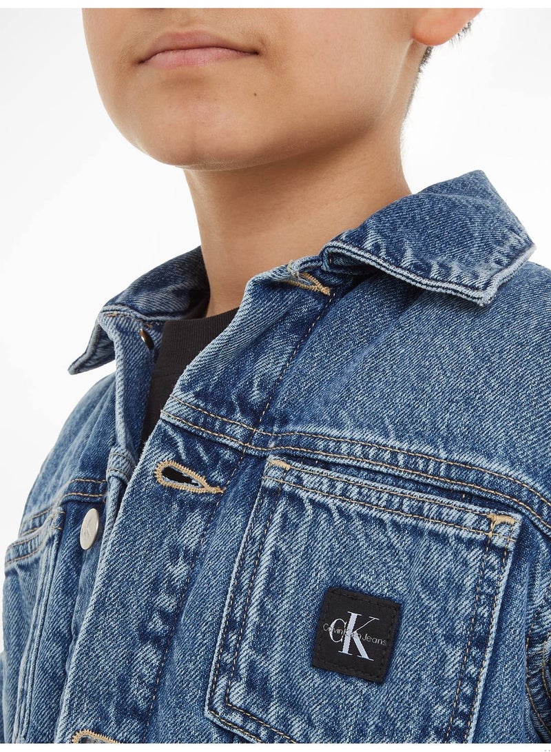Calvin Klein Jeans Kids, Boys' Jacket - Outwear - Cotton, Denim , Blue