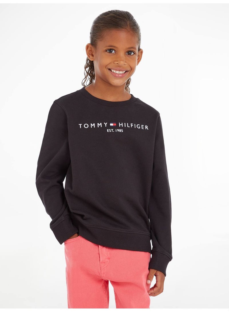 Kids' Essential Logo Sweatshirt, Black