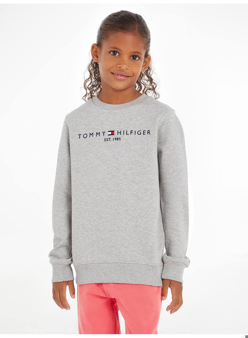 Kids' Essential Logo Sweatshirt, Grey