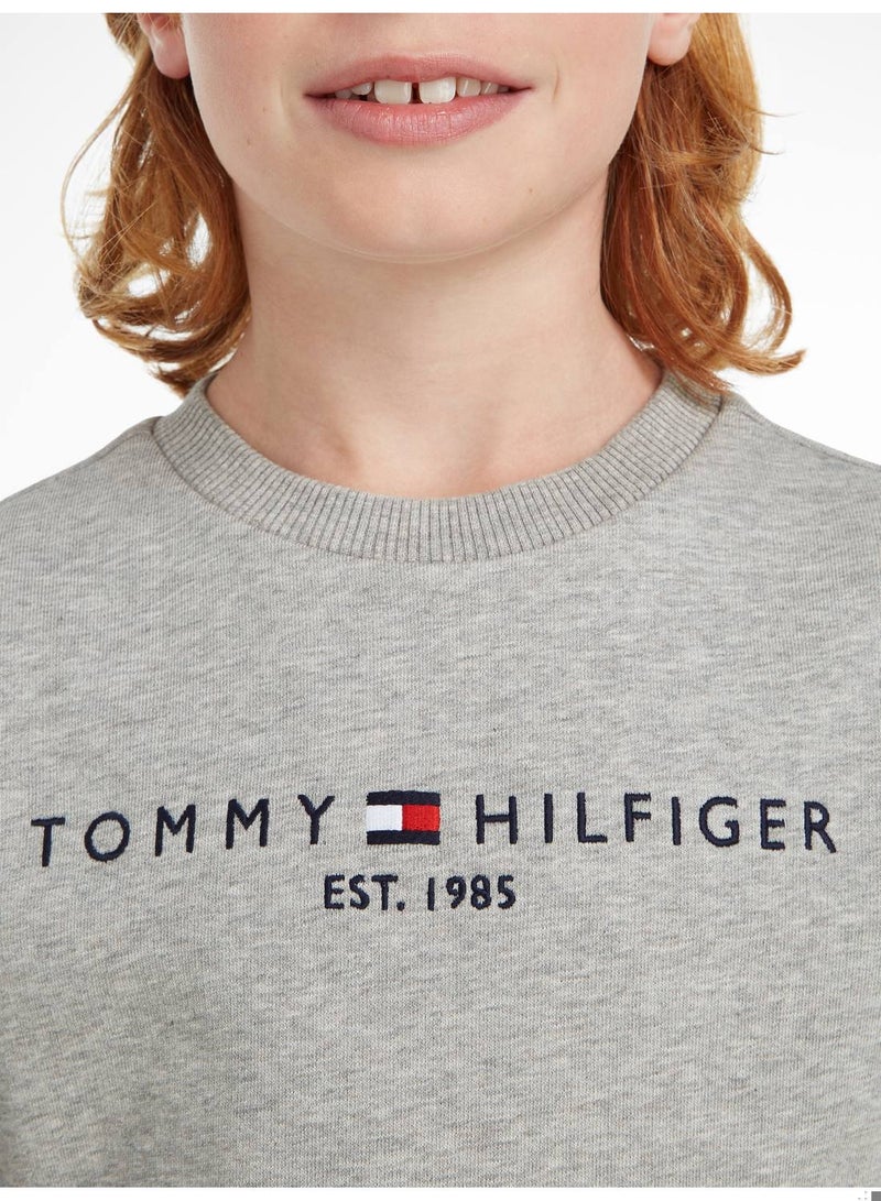 Kids' Essential Logo Sweatshirt, Grey