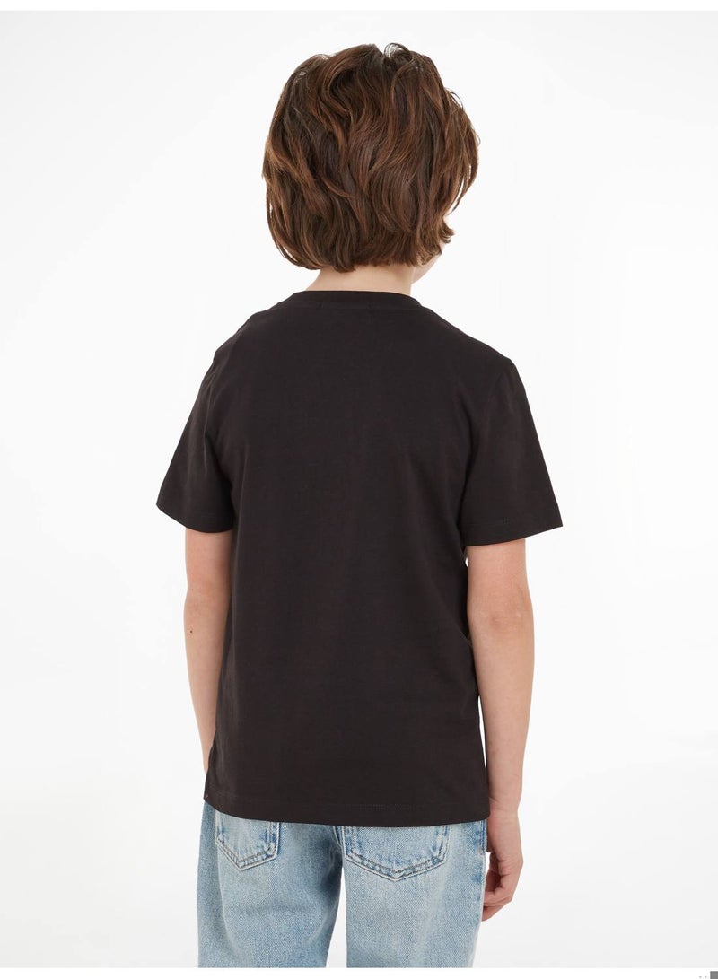 Calvin Klein Jeans Kids, Boys' T-Shirt - Long Sleeves - Casual Tops - Cotton , Black