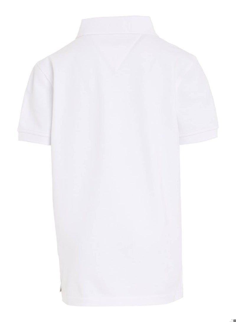 Boys' Organic Cotton Polo Shirt, White