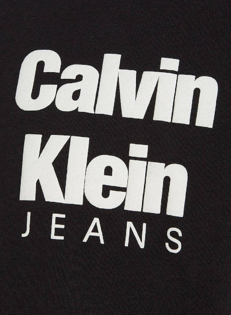 Calvin Klein Jeans Kids, Boys' T-Shirt - Casual Tops - Cotton , Black